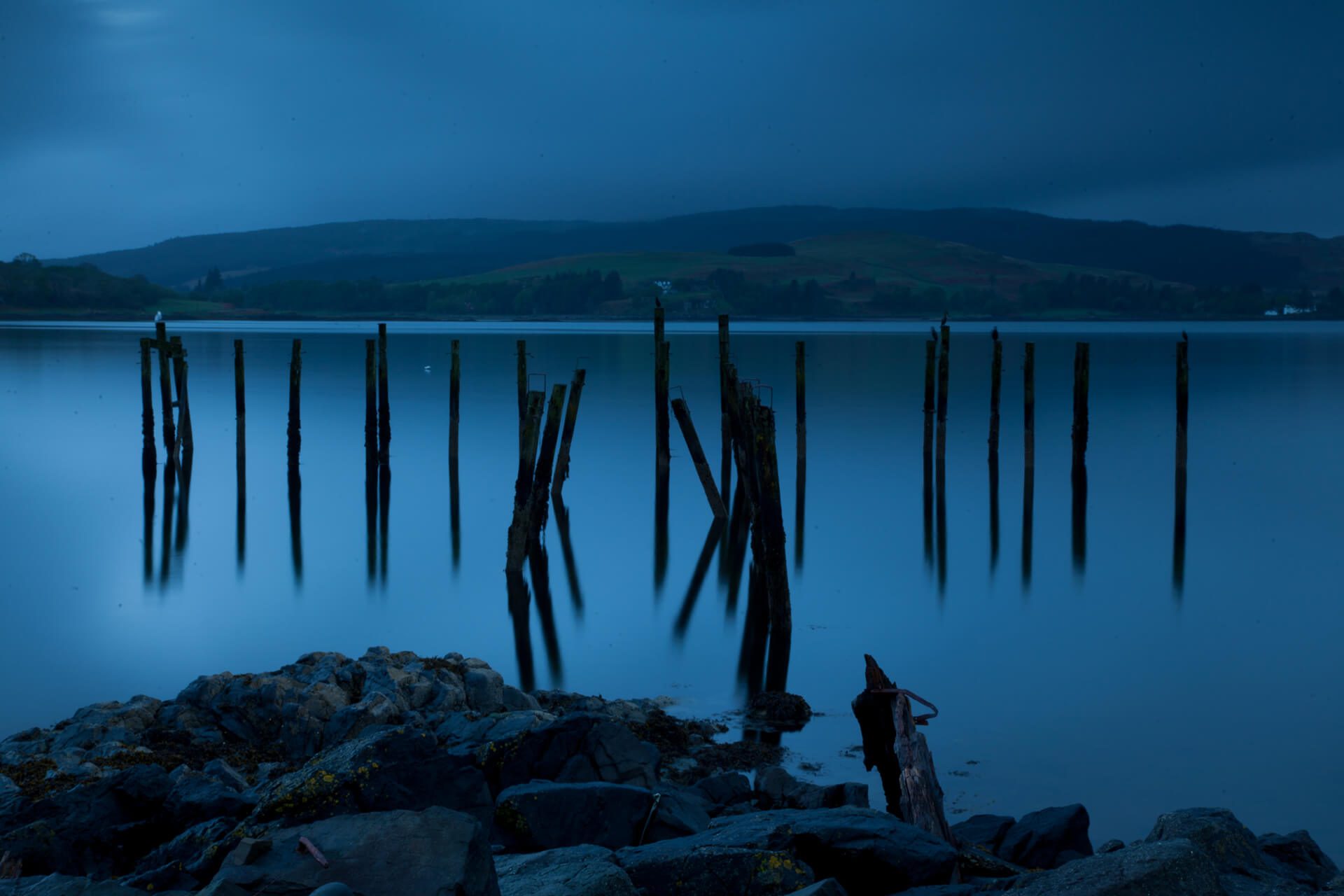 Early morning atmospheric shot of a derelict pier on the Island of Mull.